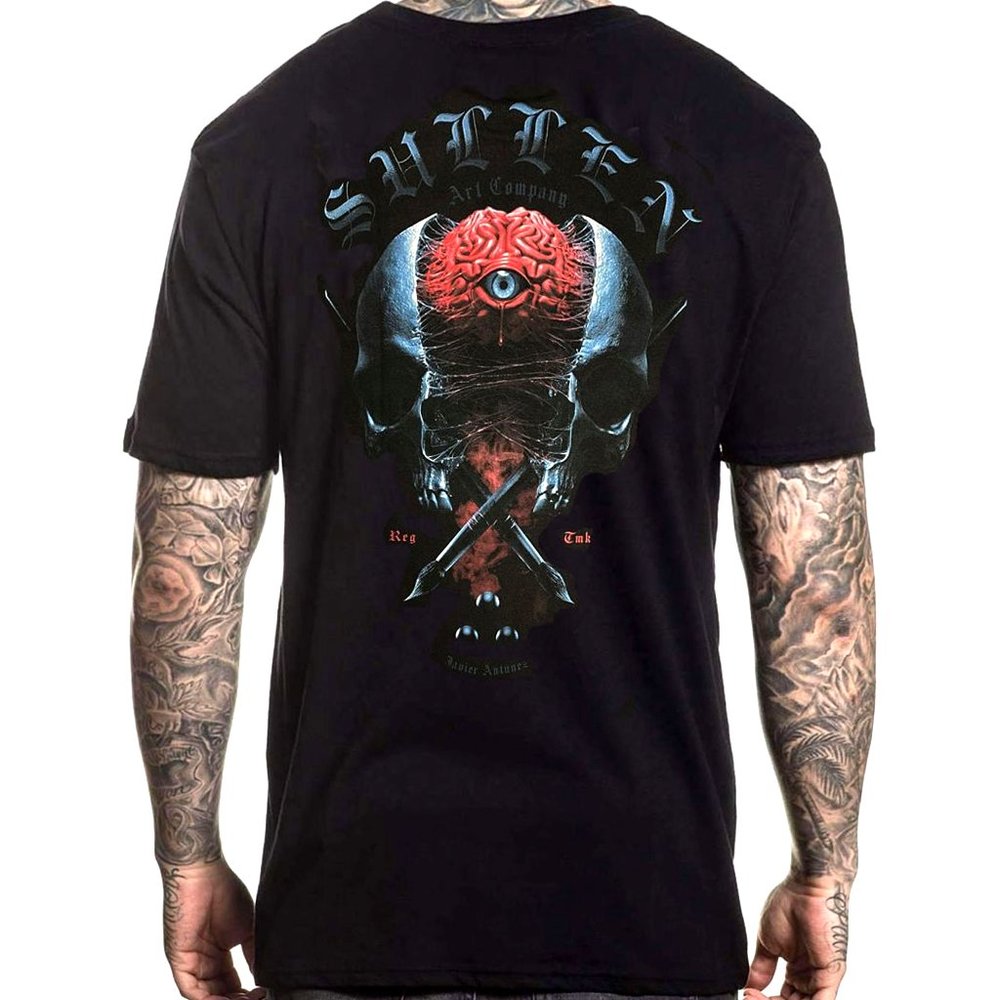 Sullen Minds Eye SCM3397 New Short Sleeve Graphic Tattoo Skull T-shirt For Men